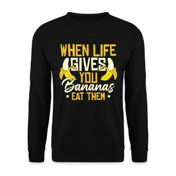 When Live Gives You Bananas - Unisex Sweatshirt - black - Front - Alina (178cm) & Michal (187cm)