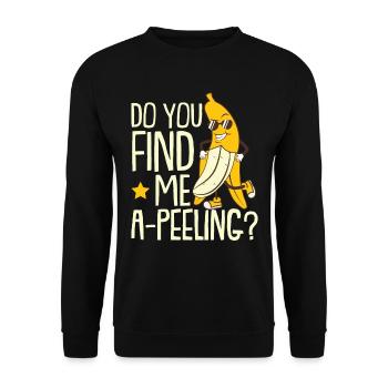 Do You Find Me A-Peeling Banana - Unisex Sweatshirt - black - Front - Alina (178cm) & Michal (187cm)