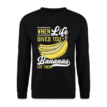 When Live Gives You Bananas Fruit - Unisex Sweatshirt - black - Front - Alina (178cm) & Michal (187cm)