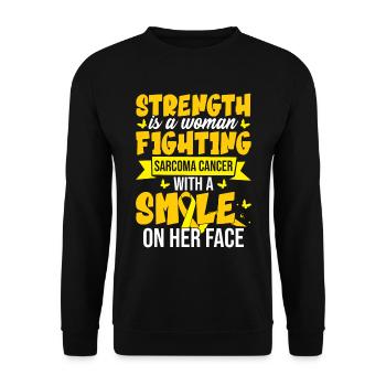 Strenght Is A Woman Fighting Sarcoma Cancer - Unisex Sweatshirt - black - Front - Alina (178cm) & Michal (187cm)