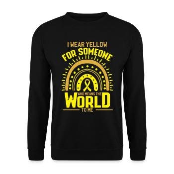 Soutien au cancer du sarcome du ruban jaune - Sweat-shirt Unisexe - noir - Devant - Alina (178cm) & Michal (187cm)
