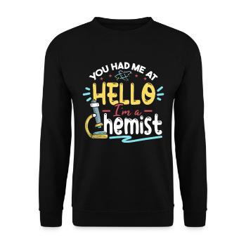 Tu m’as eu à Je suis un chimiste - Sweat-shirt Unisexe - noir - Devant - Alina (178cm) & Michal (187cm)