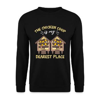 The Chicken Coop Is My Dearest Place - Unisex Sweatshirt - black - Front - Alina (178cm) & Michal (187cm)