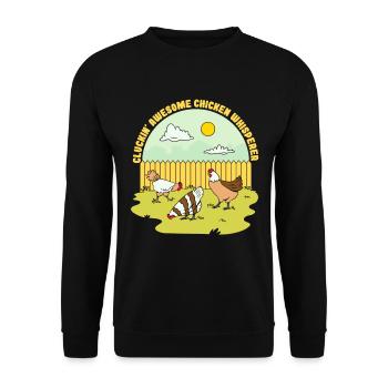 Cluckin Awesome Chicken Whisperer - Unisex Sweatshirt - black - Front - Alina (178cm) & Michal (187cm)