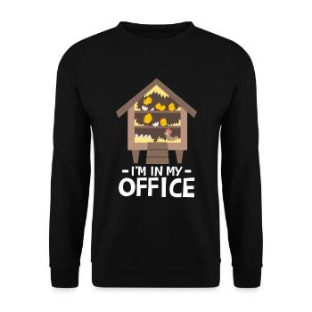 Je suis dans mon bureau | Agriculteur | Agriculture | Ferme - Sweat-shirt Unisexe - noir - Devant - Alina (178cm) & Michal (187cm)