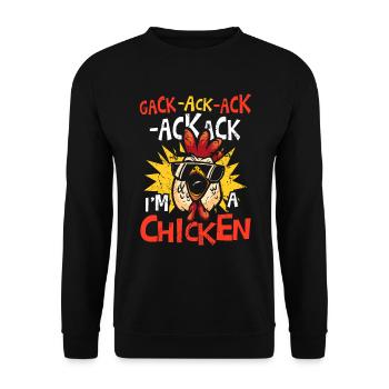 I'm A Chicken | Funny Rooster Hen House Farm - Unisex Sweatshirt - black - Front - Alina (178cm) & Michal (187cm)