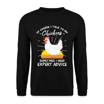 Drôle d’élevage poussins poulailler poulet - Sweat-shirt Unisexe - noir - Devant - Alina (178cm) & Michal (187cm)