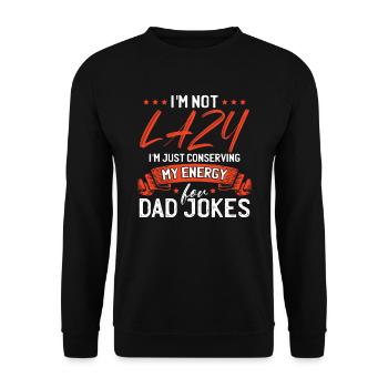 Papa-Witze - Unisex Pullover - Schwarz - Vorne - Alina (178cm) & Michal (187cm)