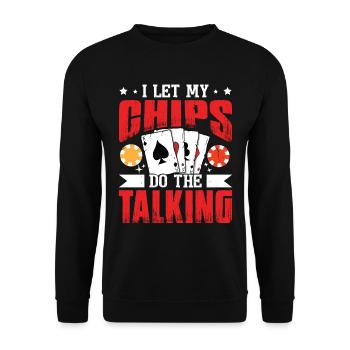 Je laisse mes jetons parler - Sweat-shirt Unisexe - noir - Devant - Alina (178cm) & Michal (187cm)