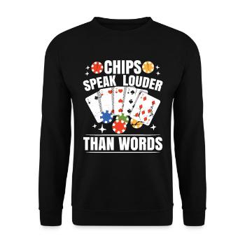 Lustiges Poker Player Casino - Unisex Pullover - Schwarz - Vorne - Alina (178cm) & Michal (187cm)