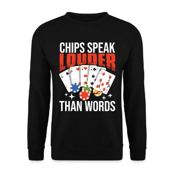 Funny Poker Texas Hold'em - Unisex Sweatshirt - black - Front - Alina (178cm) & Michal (187cm)