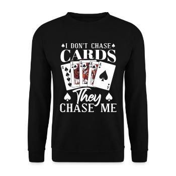 Funny Casino Poker Player Texas Hold'em Omaha - Unisex Sweatshirt - black - Front - Alina (178cm) & Michal (187cm)