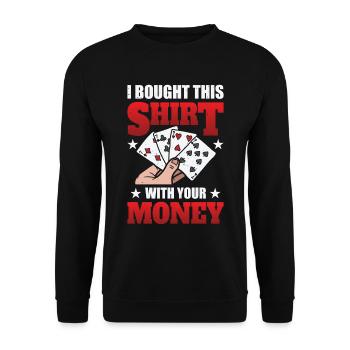 Lustiges Poker Casino - Unisex Pullover - Schwarz - Vorne - Alina (178cm) & Michal (187cm)