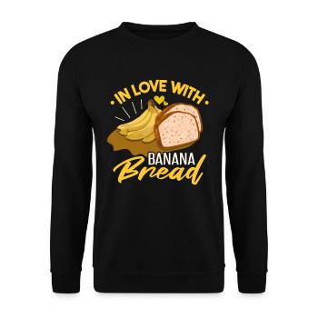 Verliebt in Bananenbrot - Unisex Pullover - Schwarz - Vorne - Alina (178cm) & Michal (187cm)