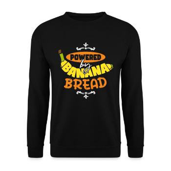 Angetrieben von Bananenbrot - Unisex Pullover - Schwarz - Vorne - Alina (178cm) & Michal (187cm)
