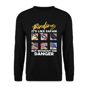 Vogelbeobachtung - Unisex Pullover - Schwarz - Vorne - Alina (178cm) & Michal (187cm)