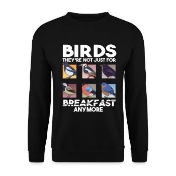 Lustiges Vogelbeobachtungszitat Vogelbeobachtung - Unisex Pullover - Schwarz - Vorne - Alina (178cm) & Michal (187cm)