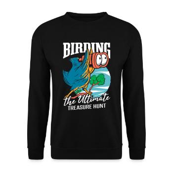 Lustige Vogelbeobachtung Vogelbeobachtung Vogelbeobachter - Unisex Pullover - Schwarz - Vorne - Alina (178cm) & Michal (187cm)