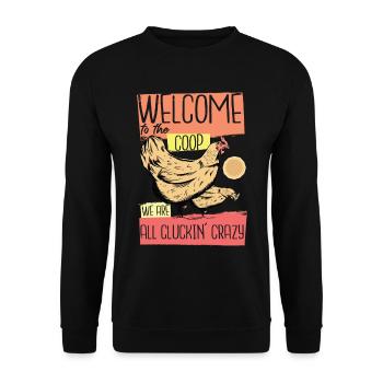 Willkommen im Coop - Unisex Pullover - Schwarz - Vorne - Alina (178cm) & Michal (187cm)