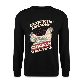Cluckin Awesome Chicken Whisperer - Unisex Sweatshirt - black - Front - Alina (178cm) & Michal (187cm)