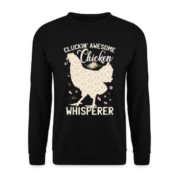 Cluckin Awesome Chicken Whisperer - Unisex Sweatshirt - black - Front - Alina (178cm) & Michal (187cm)
