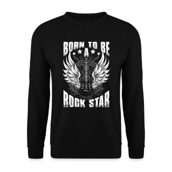 Né pour être une rock star - Sweat-shirt Unisexe - noir - Devant - Alina (178cm) & Michal (187cm)