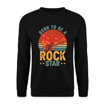 Born To Be A Rock Star Kids Guitar - Unisex Sweatshirt - black - Front - Alina (178cm) & Michal (187cm)