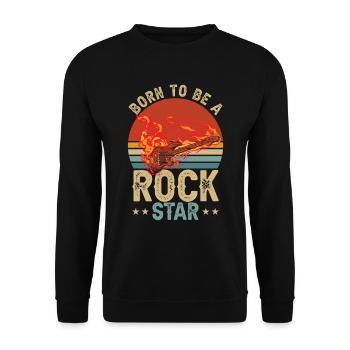Guitariste né pour être une rock star - Sweat-shirt Unisexe - noir - Devant - Alina (178cm) & Michal (187cm)