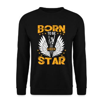 Born To Be A Rock Star Kids Guitariste Rock - Sweat-shirt Unisexe - noir - Devant - Alina (178cm) & Michal (187cm)