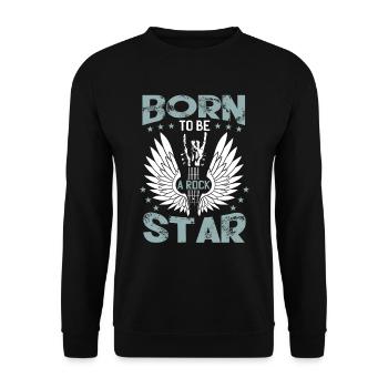 Born To Be A Rock Star Gift Guitariste - Sweat-shirt Unisexe - noir - Devant - Alina (178cm) & Michal (187cm)