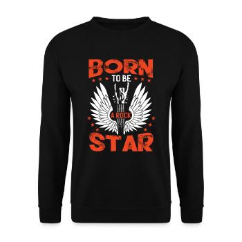 Né pour être une rock star - Sweat-shirt Unisexe - noir - Devant - Alina (178cm) & Michal (187cm)
