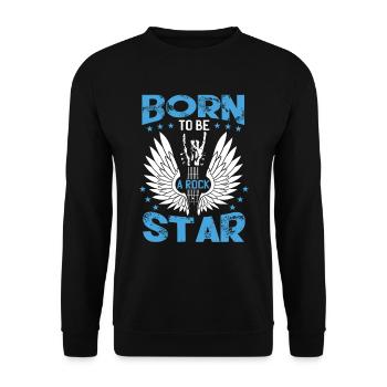 Born To Be A Rock Star Boy Kids Guitar - Unisex Sweatshirt - black - Front - Alina (178cm) & Michal (187cm)