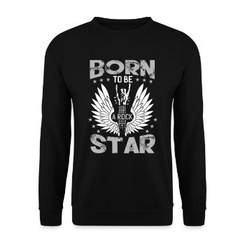 Né pour être une rock star - Sweat-shirt Unisexe - noir - Devant - Alina (178cm) & Michal (187cm)