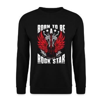 Né pour être une rock star - Sweat-shirt Unisexe - noir - Devant - Alina (178cm) & Michal (187cm)