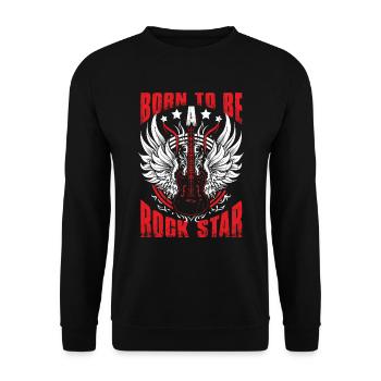 Né pour être une rock star - Sweat-shirt Unisexe - noir - Devant - Alina (178cm) & Michal (187cm)