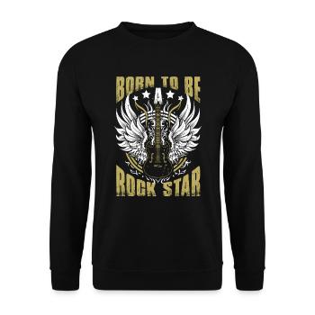 Born To Be A Rock Star Guitar - Sweat-shirt Unisexe - noir - Devant - Alina (178cm) & Michal (187cm)