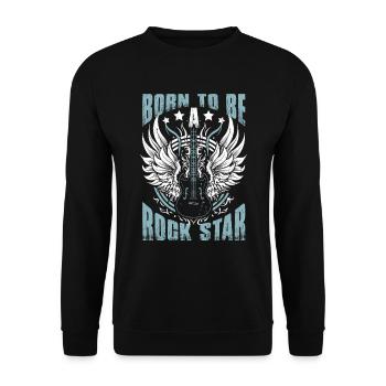 Born To Be A Rock Star Guitar Player - Unisex Sweatshirt - black - Front - Alina (178cm) & Michal (187cm)