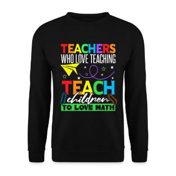 Teacher Who Love Teaching Math - Unisex Sweatshirt - black - Front - Alina (178cm) & Michal (187cm)