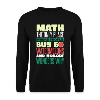Math Pastèque drôle - Sweat-shirt Unisexe - noir - Devant - Alina (178cm) & Michal (187cm)