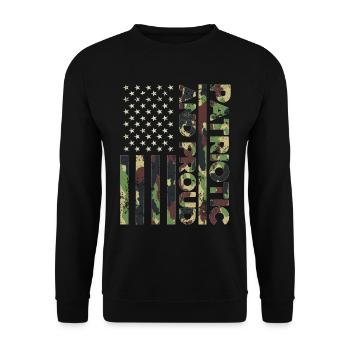 American Flag Independence Day Patriotic & Proud - Unisex Sweatshirt - black - Front - Alina (178cm) & Michal (187cm)