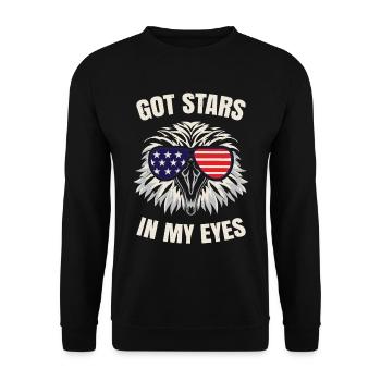 American Flag 4th July Bald Eagle - Unisex Sweatshirt - black - Front - Alina (178cm) & Michal (187cm)