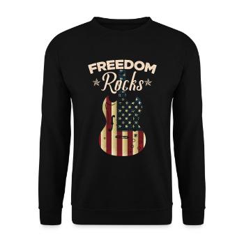 Drapeau américain 4th July Guitare - Sweat-shirt Unisexe - noir - Devant - Alina (178cm) & Michal (187cm)