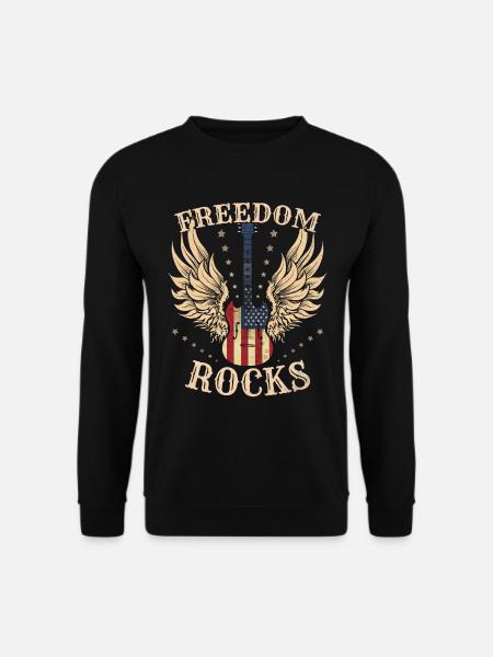 Freedom Rocks American Flag Guitar - Unisex Sweatshirt - black