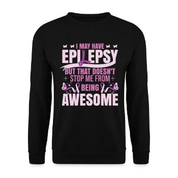 Möglicherweise habe ich Epilepsie - Unisex Pullover - Schwarz - Vorne - Alina (178cm) & Michal (187cm)
