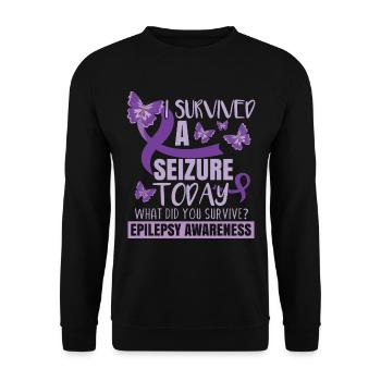 I Survive A Seizure Today - Unisex Sweatshirt - black - Front - Alina (178cm) & Michal (187cm)