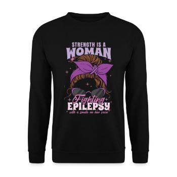 La force est une femme qui lutte contre l’épilepsie - Sweat-shirt Unisexe - noir - Devant - Alina (178cm) & Michal (187cm)