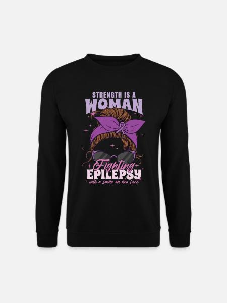 Stärke ist eine Frau, die gegen Epilepsie kämpft - Unisex Pullover - Schwarz