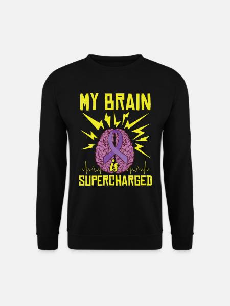 Mein Gehirn ist aufgeladen - Unisex Pullover - Schwarz