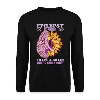 Epilepsy Is Proof - Unisex Sweatshirt - black - Front - Alina (178cm) & Michal (187cm)