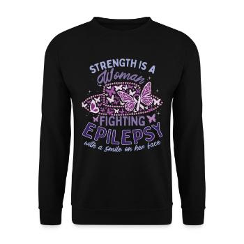 Strength Is A Woman Fighting Epilepsy Warrior - Unisex Sweatshirt - black - Front - Alina (178cm) & Michal (187cm)